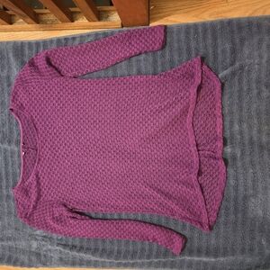 Purple Long Sleeve Lace Top